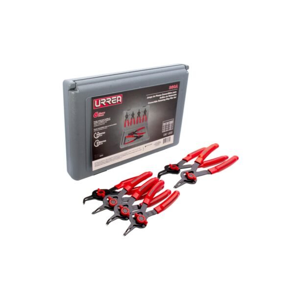 Juego de pinzas para anillos de retencion convertibles con mariposa, 6 piezas Urrea