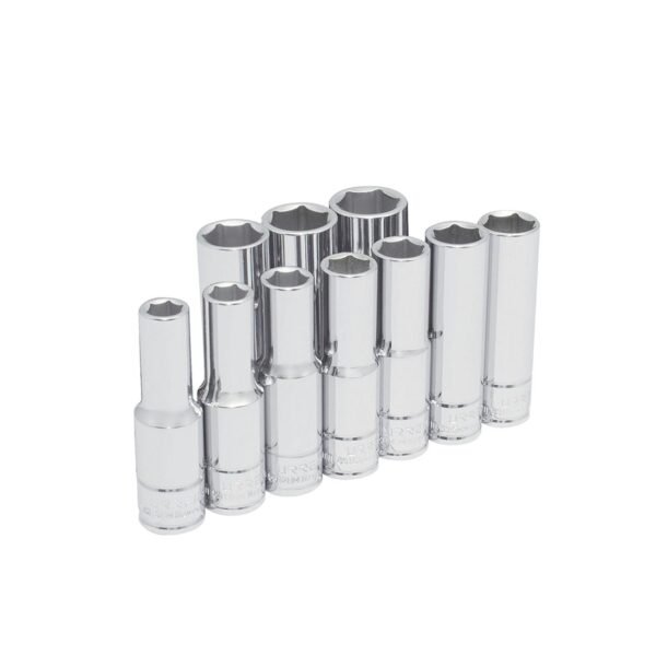 Juego de dados largos cuadro de 1/2", 6 puntas, metricos, 10 piezas Urrea