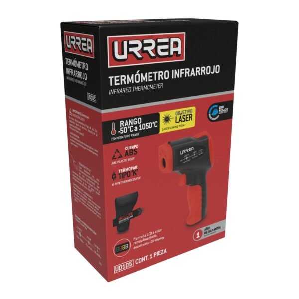 Termometro infrarrojo con pantalla LCD -50°C a 1050°C