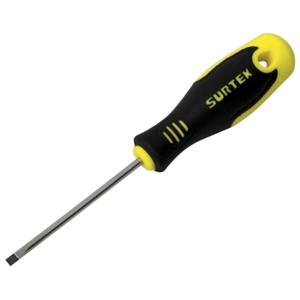 68802352 Destornillador con mango bimaterial, punta plana mini 1/8" x 2-1/2" Surtek
