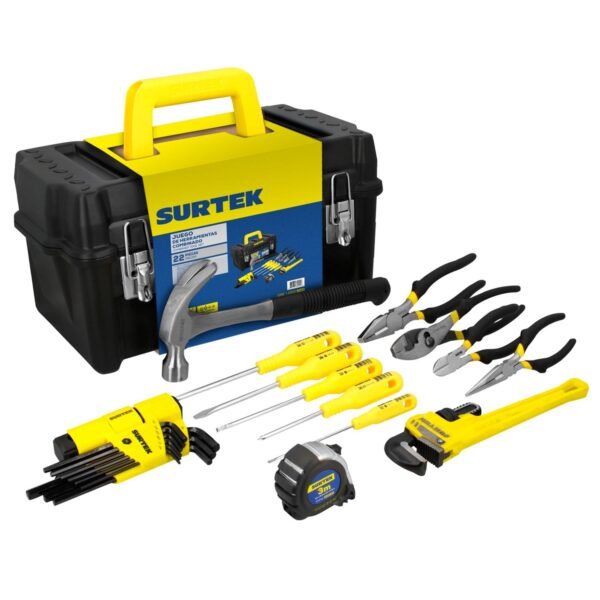 Juego combinado de herramienta 22 piezas, con caja plastica Surtek