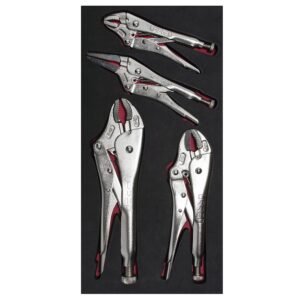 68802897 Juego de pinzas de presion 4 piezas, charola CH127-C Urrea