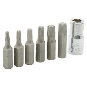 Juego de puntas Torx hexagono de 1/4" con adaptador, 7 piezas en blister Surtek