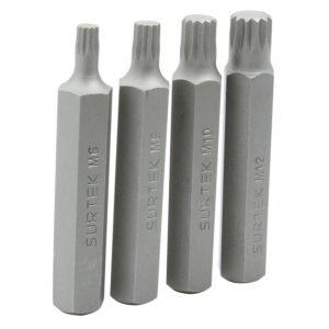 Juego de puntas bristol hexagono de 1/4", 4 piezas Surtek