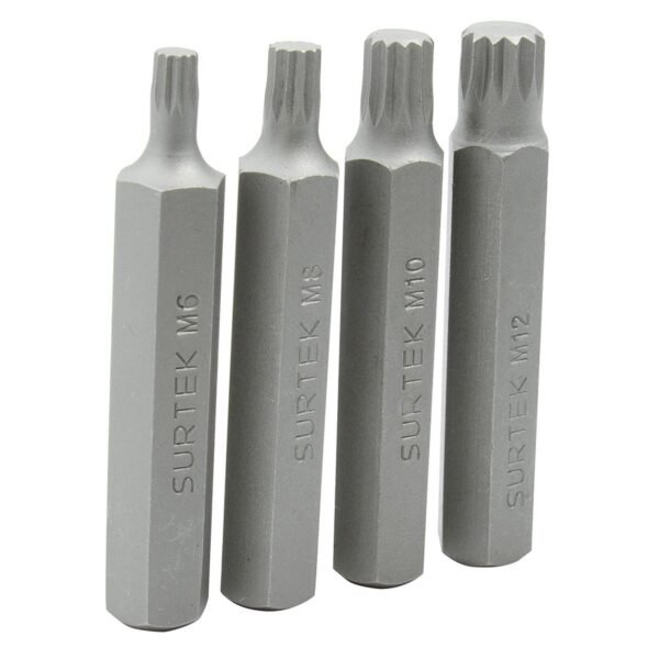 Juego de puntas bristol hexagono de 1/4", 4 piezas Surtek