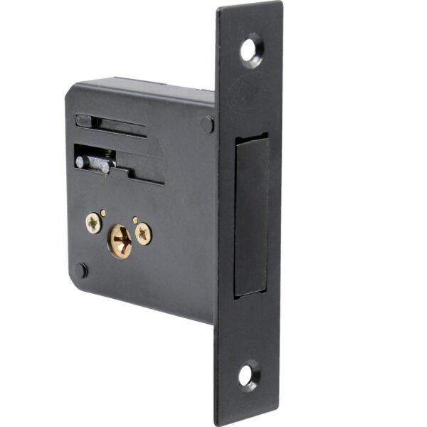 68807235 Cerrojo para embutir auxiliar, funcion doble, laton antiguo, llave tetra, en caja Lock