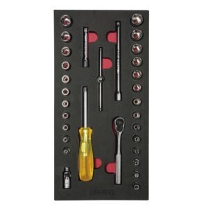 Juego de dados cortos y accesorios cuadro de 1/4" combinados 31 piezas, CH101-C Urrea