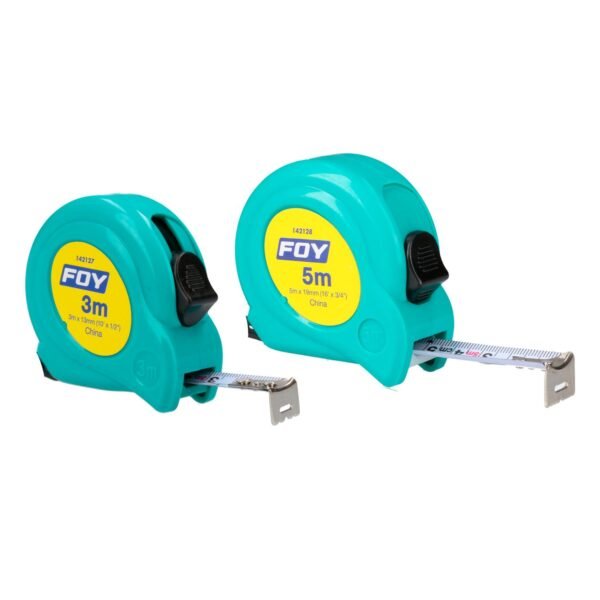 Flexometro con carcasa de plastico turquesa 5 m x 3/4" Foy