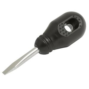 Destornillador con mango negro, tipo trompo punta plana 1/4" x 1-1/4" Foy