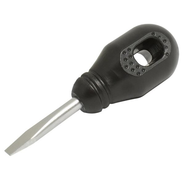 Destornillador con mango negro, tipo trompo punta plana 1/4" x 1-1/4" Foy