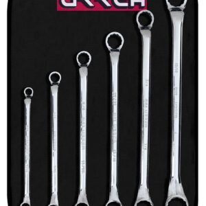 68803436 Juego de llaves de estrias pulido espejo de 45° en pulgadas, 12 puntas, 6 pz en estuche Urrea