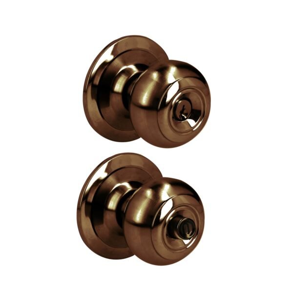 Pomo cilindrico ovalado funcion recamara, laton antiguo, llave estandar, blister Prolok