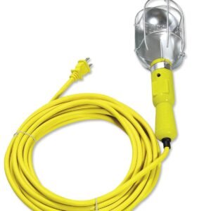 Lampara de taller con canastilla metalica, color amarillo 8 m Surtek