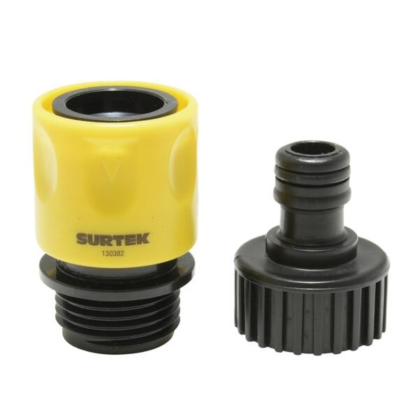 68811223 Juego de conectores para grifo con sistema clic y adaptador 3/4" GHT, 2 piezas Surtek