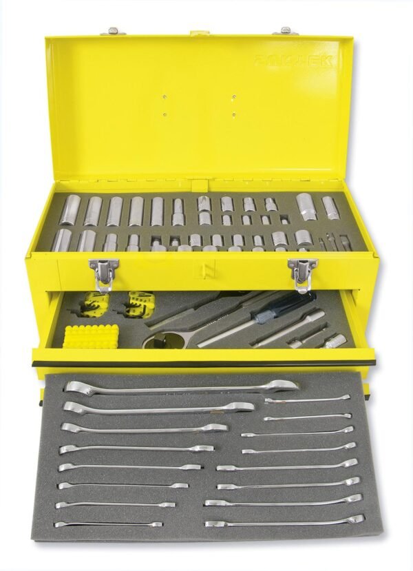 Juego combinado de herramienta para mecanico 107 piezas, con caja metalica Surtek