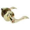 68807620 Manija tubular curva funcion entrada y recamara, laton brillante, llave estandar, blister Lock