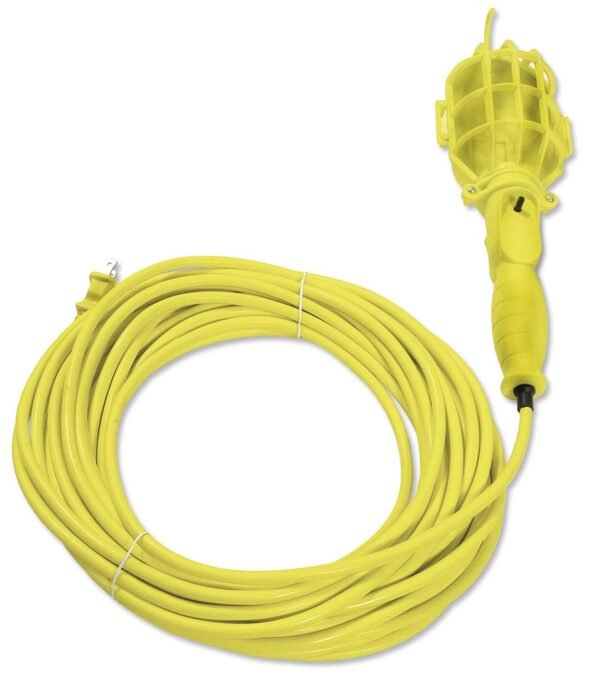 Lampara de taller con canastilla plastica, color amarillo 8 m Surtek