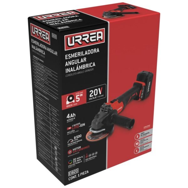 68810469 Esmeriladora angular a bateria Litio-ion 5" 20 V 8500 RPM Urrea