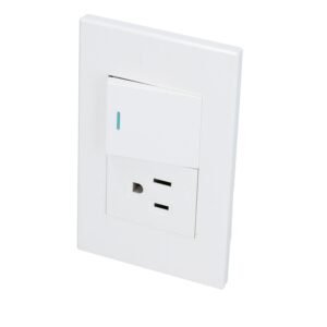 Placa 1 Interruptor 1 contacto 1/2, linea Premium, color blanco Surtek