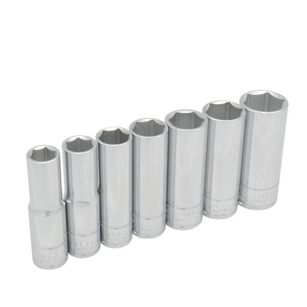 Juego de dados largos cuadro de 1/2", 6 puntas, en pulgadas, 7 piezas Urrea