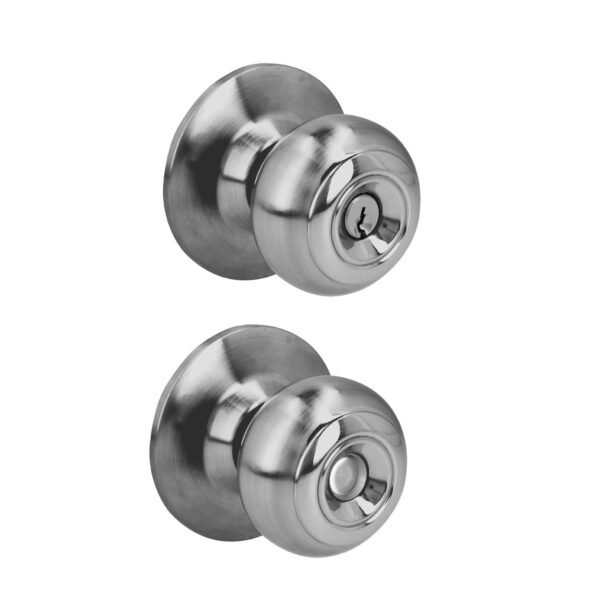 Pomo cilindrico ovalado funcion entrada, acero inoxidable, llave estandar, blister Prolok