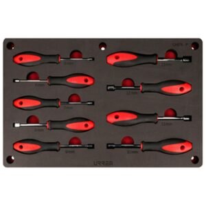 Juego de destornilladores con mango bimaterial de caja combinados 9 piezas, CH275P-C Urrea