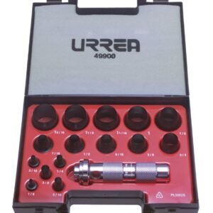 Juego de sacabocados de 1/8 a 1-3/16", 16 piezas Urrea