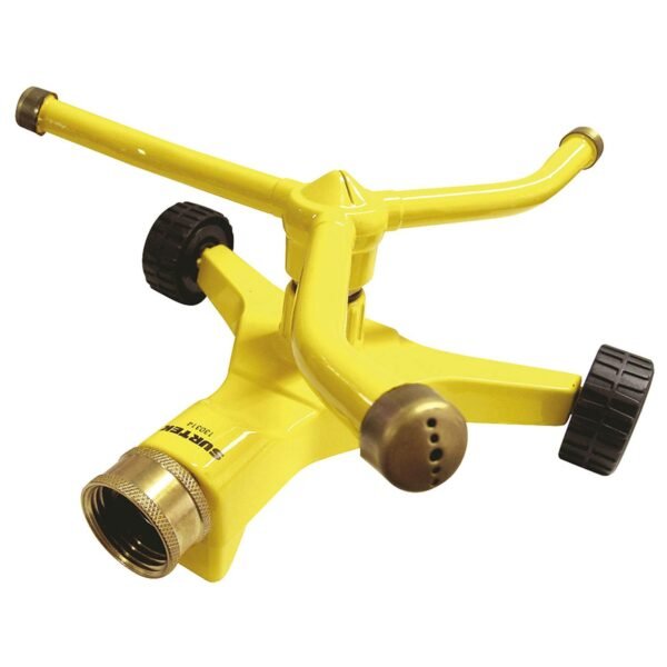 Aspersor estacionario con base metalica de 3 brazos con ruedas, 3/4" GHT Surtek