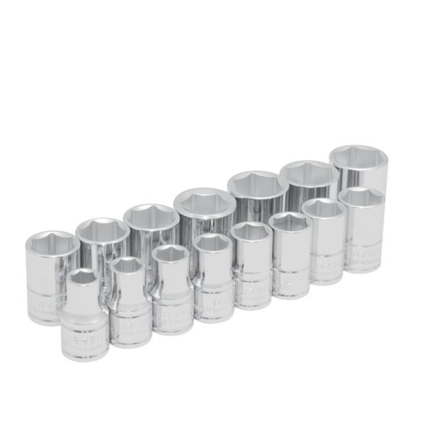 Juego de dados cuadro de 1/2", 6 puntas, metricos, 15 piezas Urrea