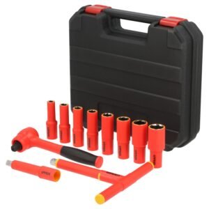 Juego de dados y accesorios cuadro de 1/2" metricos para 1000 V, 11 piezas Urrea