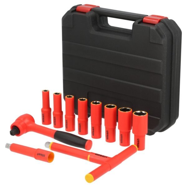68808289 Juego de dados y accesorios cuadro de 1/2" metricos para 1000 V, 11 piezas Urrea