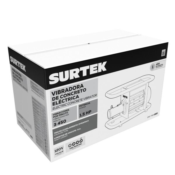 Vibradora de concreto electrica 1.5 HP Surtek