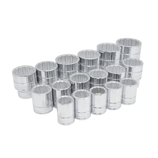 Juego de dados cuadro de 3/4", 12 puntas, metricos, 17 piezas Urrea