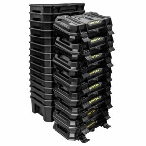 Juego de cajas portaherramientas plasticas con broches plasticos 19" x 10", 15 piezas Surtek