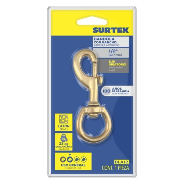 Bandola de laton con gancho 1/2" Surtek