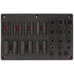 Juego de dados de impacto en pulgadas cuadro de 1/2" 29 piezas, CH241P-C Urrea