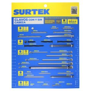 Muestrario de clavos para madera o concreto Surtek