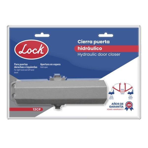 Cierrapuertas hidraulico con capacidad de 30-45 Kg, 180° apertura en espera Lock