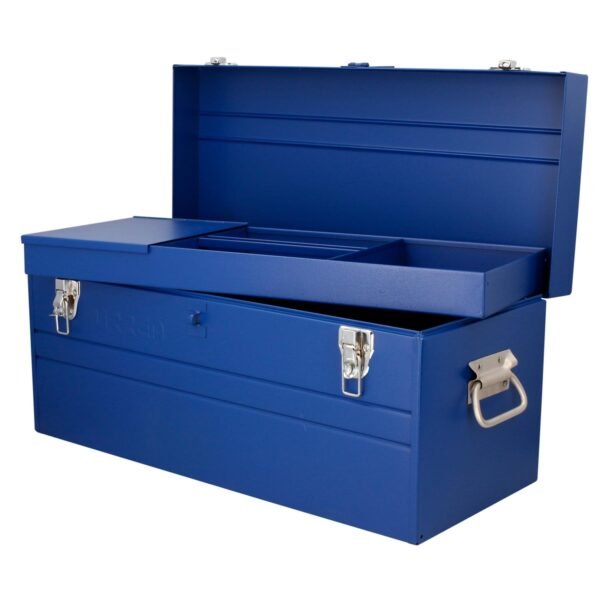 68805013 Caja portaherramientas metalica con asa plastica color azul 23" x 10" x 11" Urrea