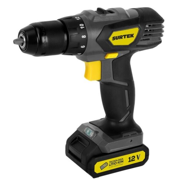 Taladro/atornillador 3/8" bateria de Li-ion 12 V 28 Nm Surtek