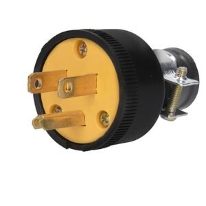 68809221 Clavija reforzada aterrizada, color amarillo Surtek