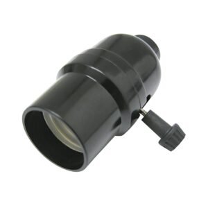 Portalampara con apagador tipo llave, color negro Surtek