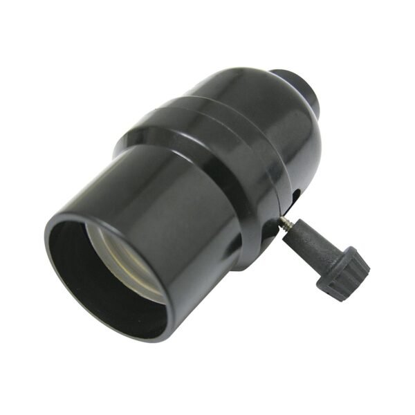 Portalampara con apagador tipo llave, color negro Surtek