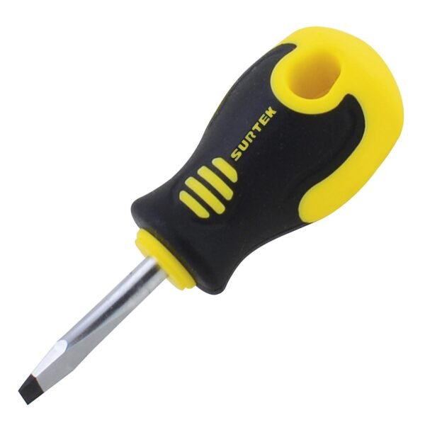 68811345 Destornillador con mango bimaterial, punta plana tipo trompo 1/4" x 1-1/2" Surtek