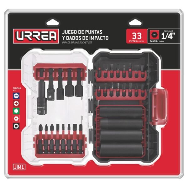 Juego de puntas y dados de impacto, 33 piezas Urrea