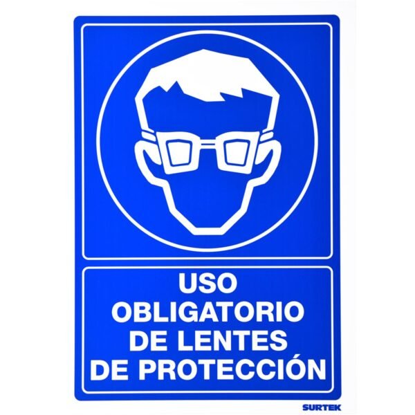 Señal "Uso obligatorio de lentes de proteccion" Surtek