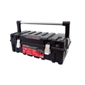 Caja portaherramientas plastica con broches metalicos color negro 21" x 11" x 7" Urrea