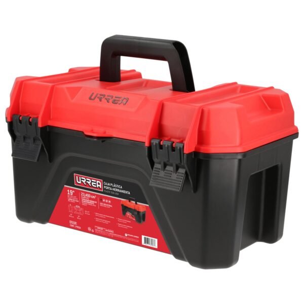 68801348 Caja portahta plastic con broches plasticos y charola ngo tapa rja 19"x10" Urrea