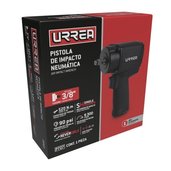 Pistola de impacto neumatica cuadro de 3/8" 385 Ft-lb sistema rocking dog Urrea