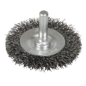 Carda copa ondulada alambre delgado 3" x 0.30 mm con zanco 1/4" Foy